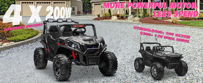 24V 4x200W 2-Seater Ride-On UTV Car – Powerful Electric Kids Truck with Remote Control, LED Lights & Music