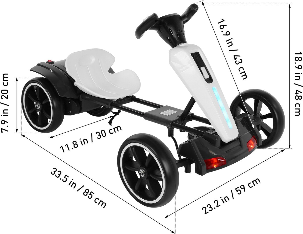 12V Kids Electric Go-Kart – Foldable Ride-On Racing Kart with EVA Wheels, Music & Adjustable Seat