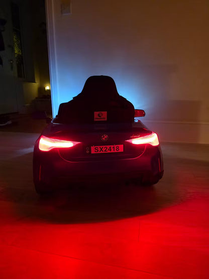 BMW M4 Kids Ride-On Car – 12V  Electric Sports Car with Remote Control, Safety Belt & LED Fun