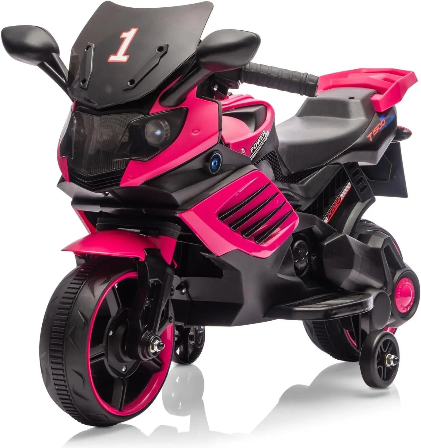 6V Kids Motorcycle, Electric Ride on Car Toy with Training Wheels, Working Headlight, Horn & Music,For Toddlers Boys Girls 3-6Y