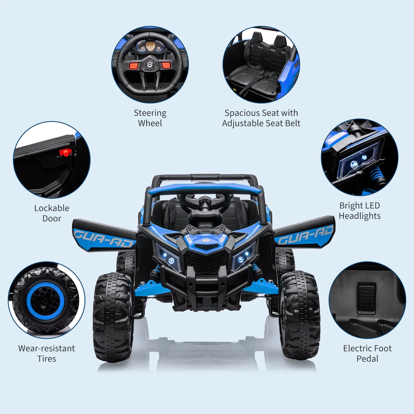 24V Kids Ride on UTV Car Toy W/Remote Control 2×200W Motor Electric Vehicle Spring Suspension & LED Lights Off-Road Toy
