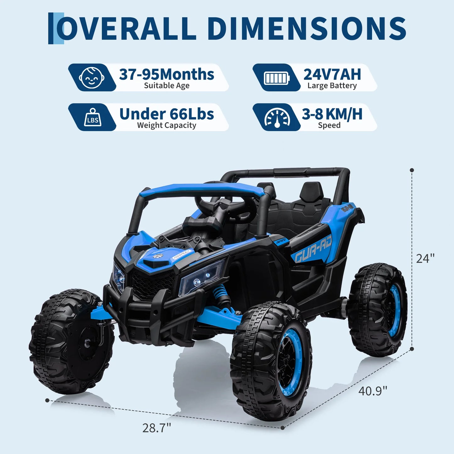 24V Kids Ride on UTV Car Toy W/Remote Control 2×200W Motor Electric Vehicle Spring Suspension & LED Lights Off-Road Toy
