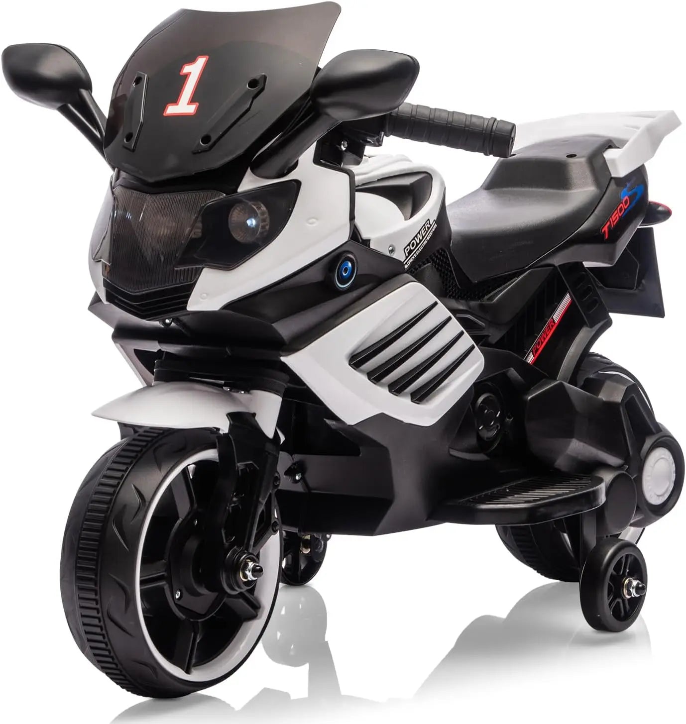 6V Kids Motorcycle, Electric Ride on Car Toy with Training Wheels, Working Headlight, Horn & Music,For Toddlers Boys Girls 3-6Y