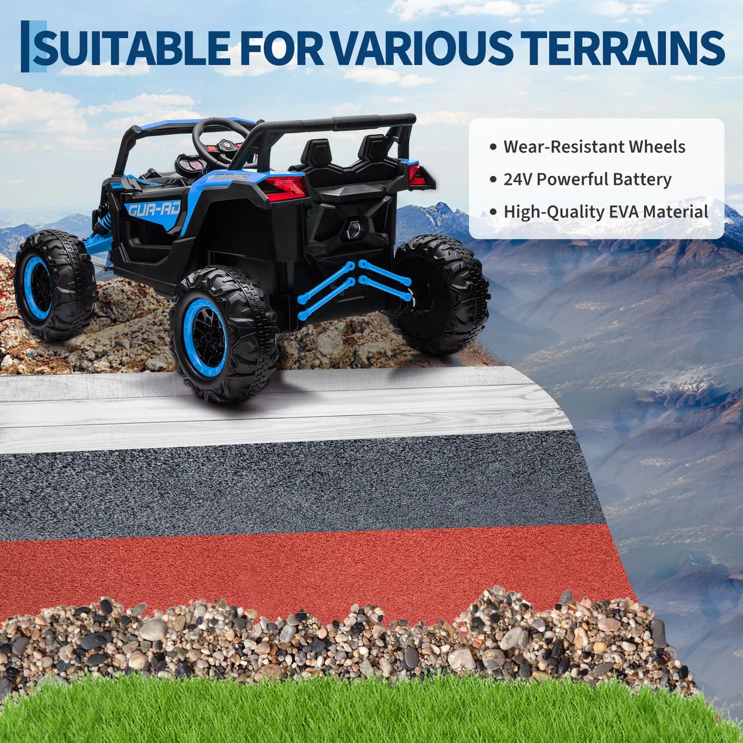 24V Kids Ride on UTV Car Toy W/Remote Control 2×200W Motor Electric Vehicle Spring Suspension & LED Lights Off-Road Toy