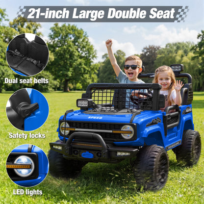 24V Electric Ride-On Truck – Powerful 4WD Adventure Vehicle with Dual Motor Drive, Spacious 2-Seater Design & Parent Remote Control