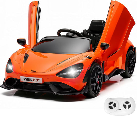 Ride-On Car Licensed Mclaren 765Lt for 3-6Years Old, Electric Car 12V with Parent Remote & Music