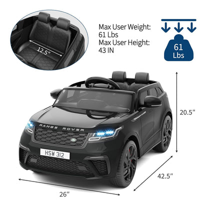Range Rover Tobbi Ride-On Car with Parent Remote Control, 12V Rocking Mode, Bluetooth, MP3 & LED Lights