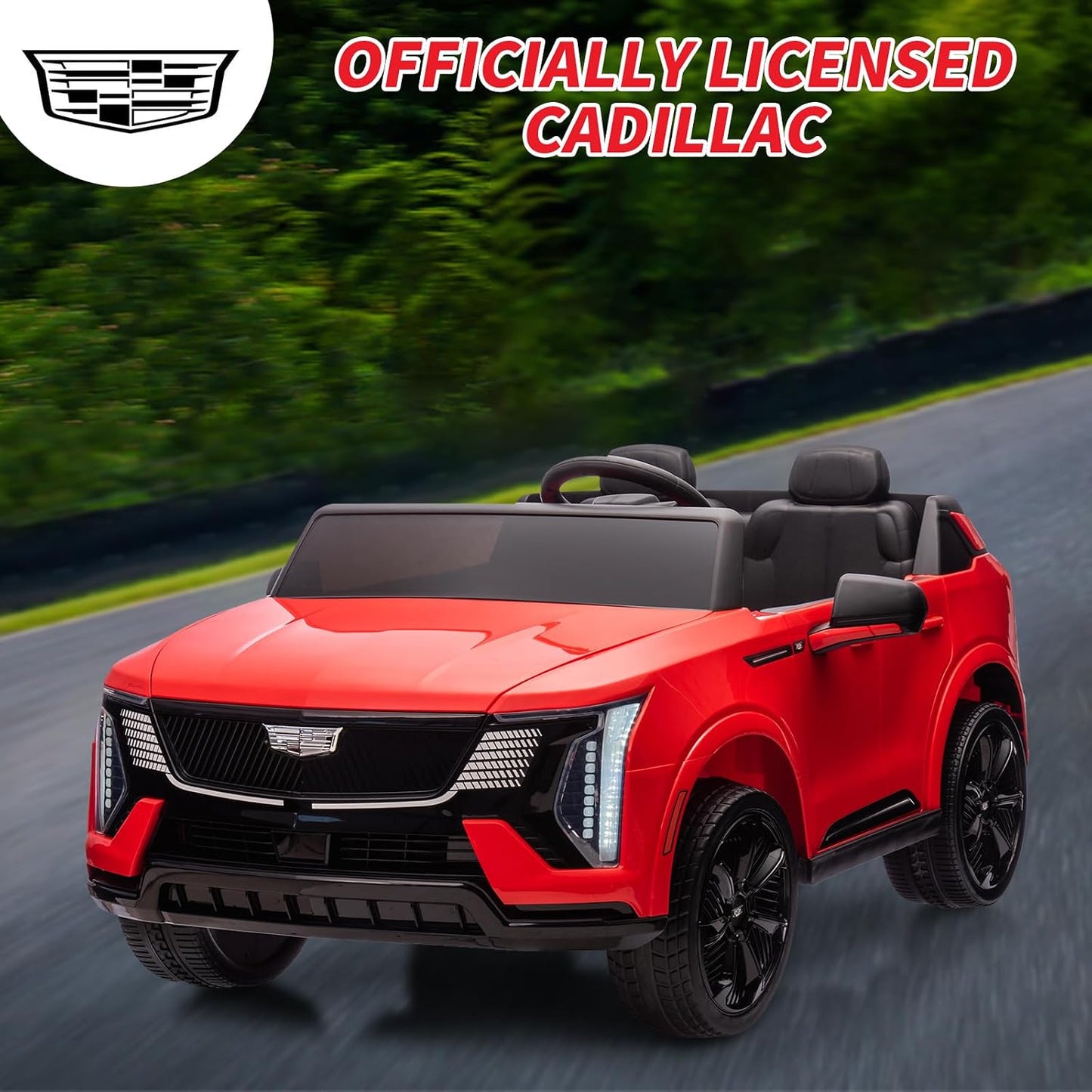 Licensed 24V Cadillac 2-Seater Ride-On Car – Electric Battery-Powered Vehicle with Remote Control, LED Lights & Suspension