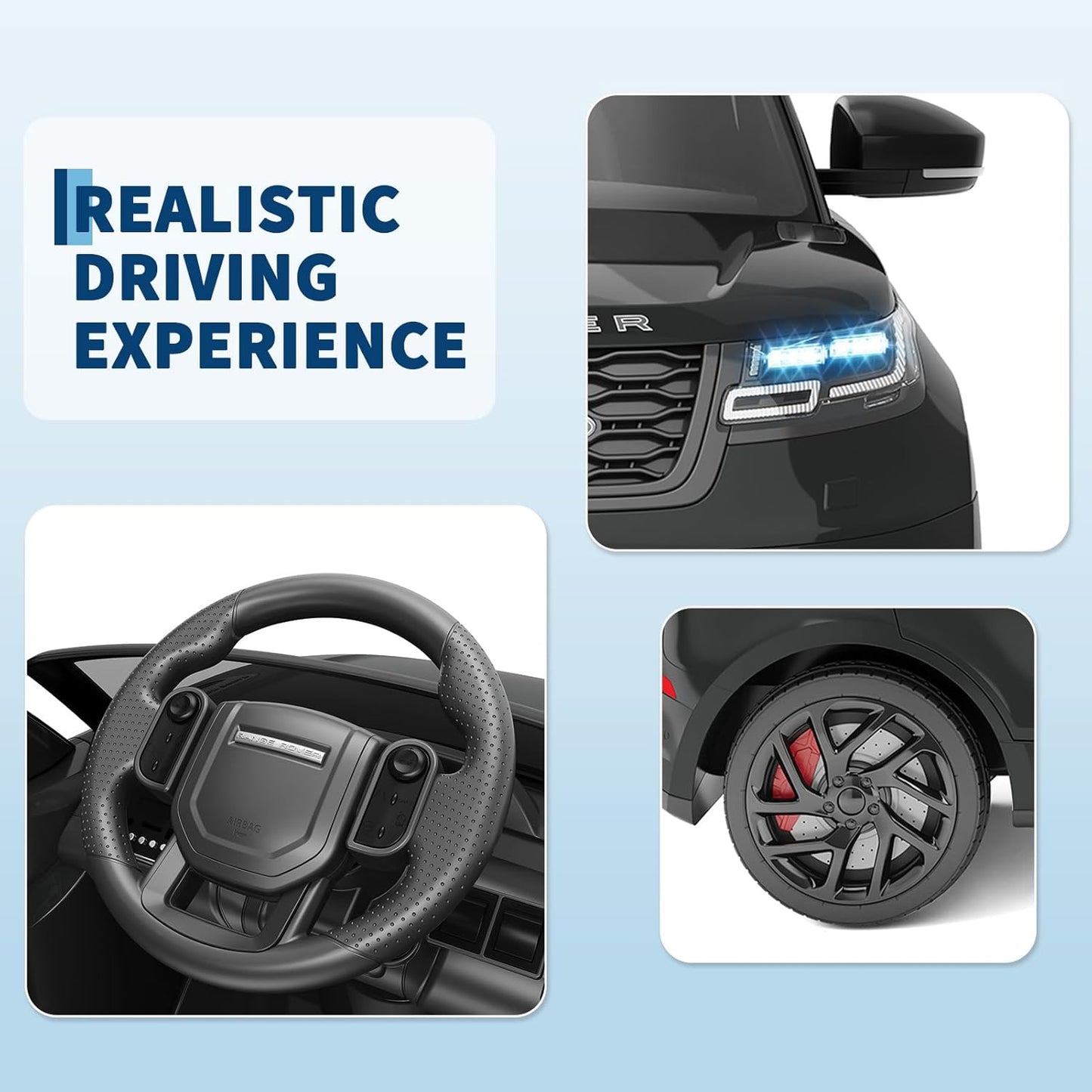 Range Rover Tobbi Ride-On Car with Parent Remote Control, 12V Rocking Mode, Bluetooth, MP3 & LED Lights