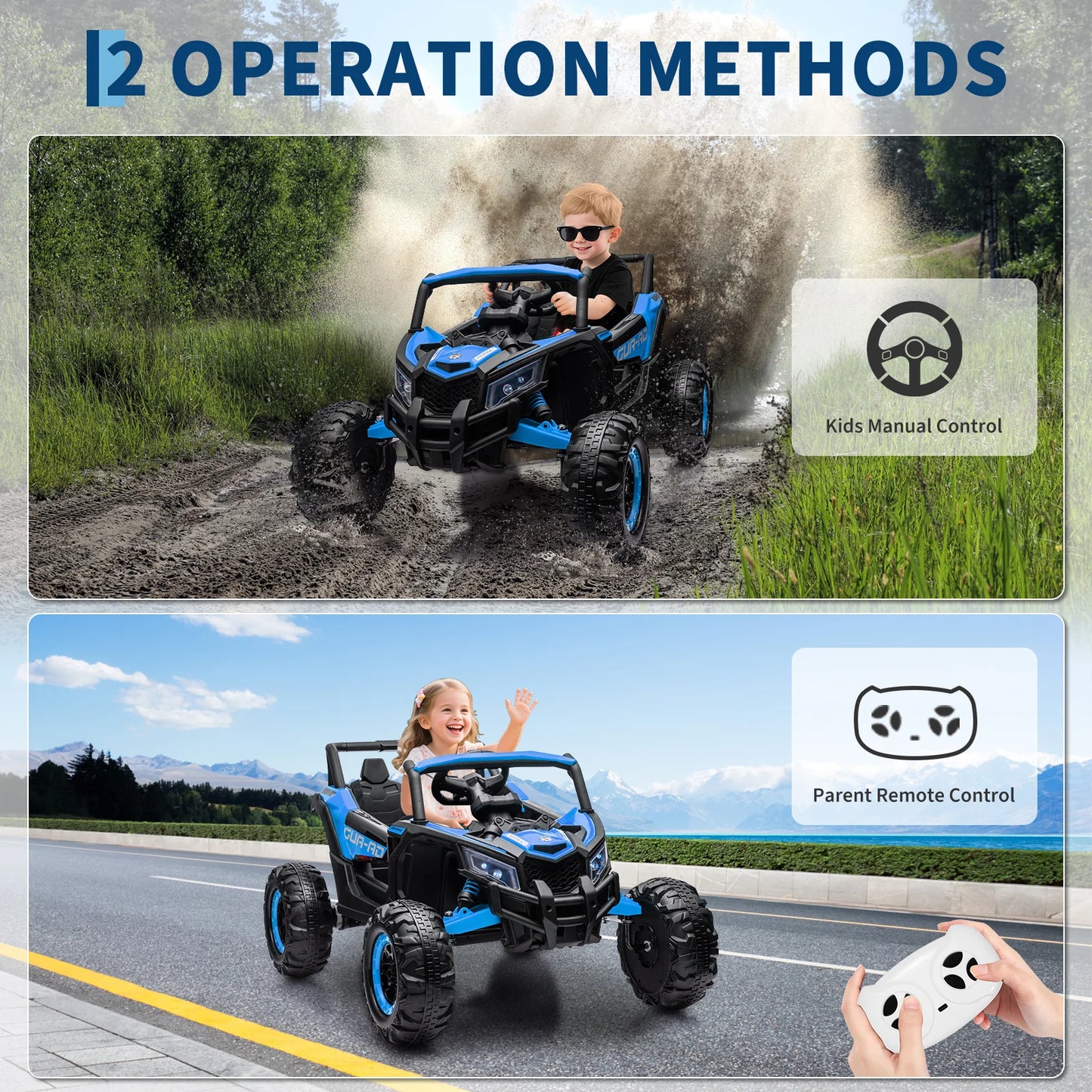 24V Kids Ride on UTV Car Toy W/Remote Control 2×200W Motor Electric Vehicle Spring Suspension & LED Lights Off-Road Toy