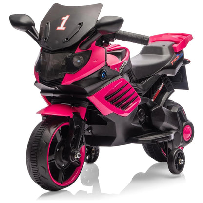 6V Kids Motorcycle, Electric Ride on Car Toy with Training Wheels, Working Headlight, Horn & Music,For Toddlers Boys Girls 3-6Y