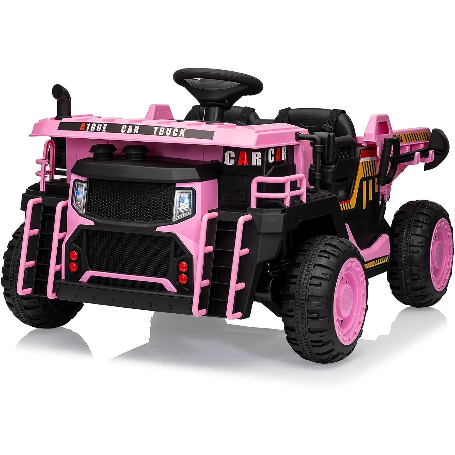 Ride on Dump Truck with Dump Bed 24V Ride on Construction Vehicle with Remote Control Extra Shovel 3 Speeds Music Safety Belt
