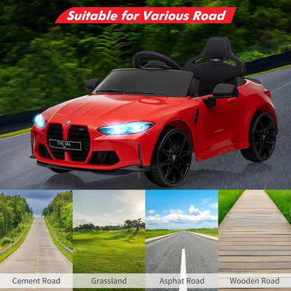 BMW M4 Kids Ride-On Car – 12V  Electric Sports Car with Remote Control, Safety Belt & LED Fun