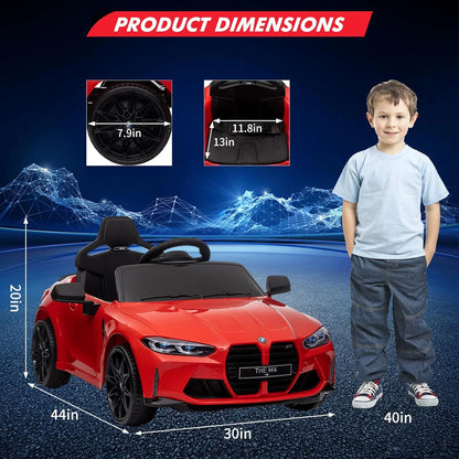 BMW M4 Kids Ride-On Car – 12V  Electric Sports Car with Remote Control, Safety Belt & LED Fun