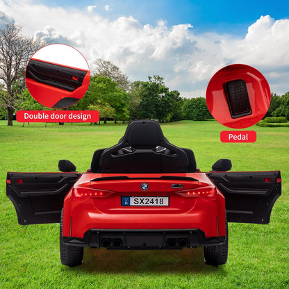 BMW M4 Kids Ride-On Car – 12V  Electric Sports Car with Remote Control, Safety Belt & LED Fun