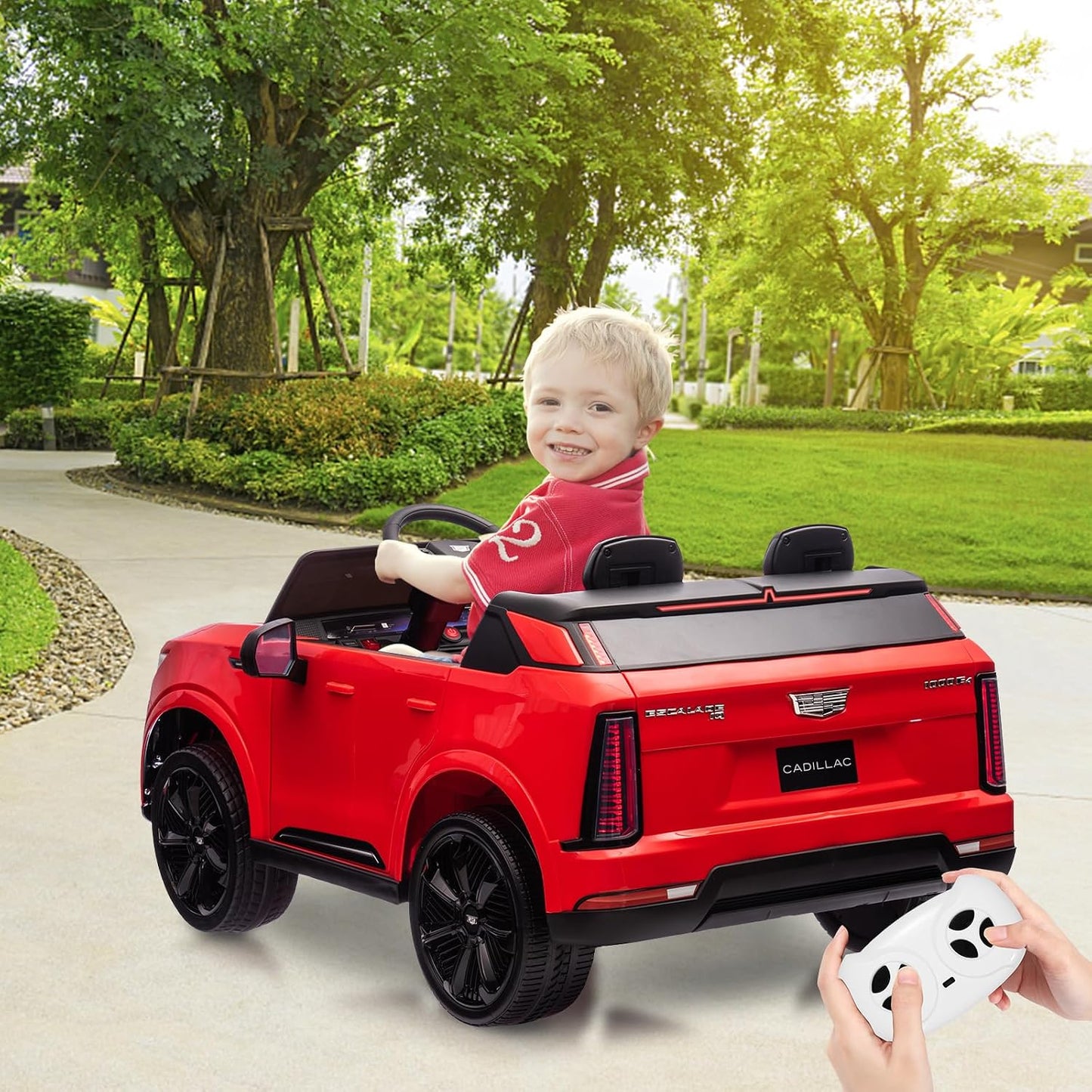 Licensed 24V Cadillac 2-Seater Ride-On Car – Electric Battery-Powered Vehicle with Remote Control, LED Lights & Suspension