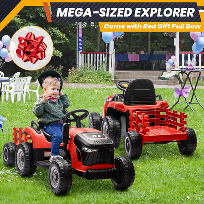 24V Kids Ride-On Tractor with Detachable Trailer – 400W Power, Remote Control & Bluetooth Music