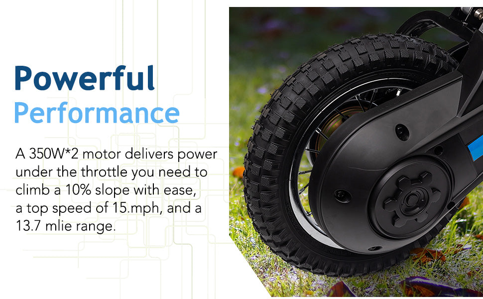 Ride on Motorcycle for Kids Electric Dirt Bike 24-Volt 350-Watt Kid'S Toys up to 14.29 MPH, 2-Speed Modes, Max Load 135 Lbs
