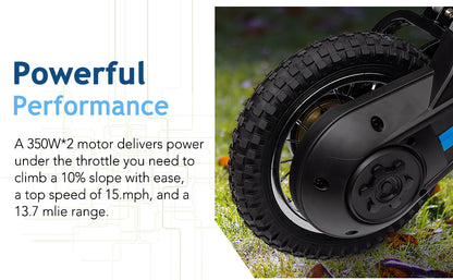 Ride on Motorcycle for Kids Electric Dirt Bike 24-Volt 350-Watt Kid'S Toys up to 14.29 MPH, 2-Speed Modes, Max Load 135 Lbs