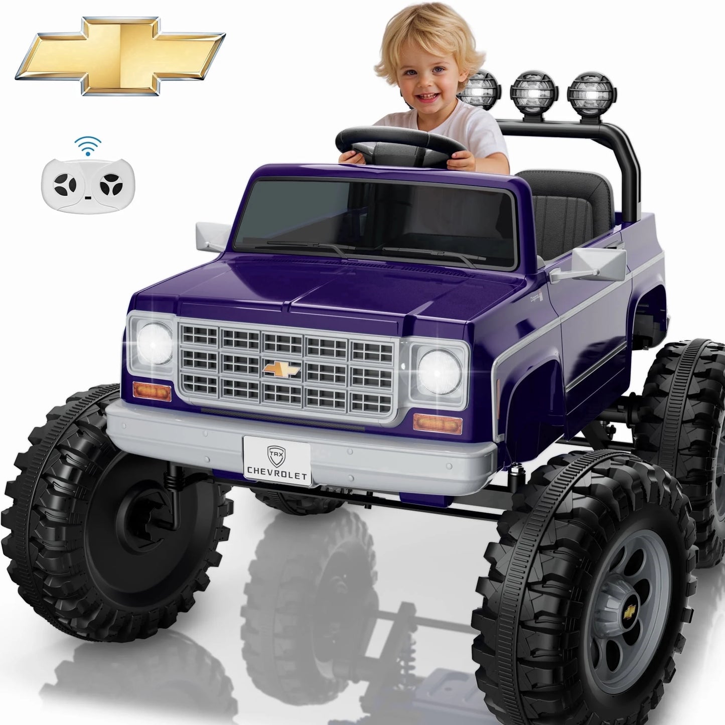 Chevrolet Cheyenne 24 Volt Ride on Toys with Remote, Ride on Truck for Big Kids 3-8 Years,  Power Car Wheels with 2 Seater, Red