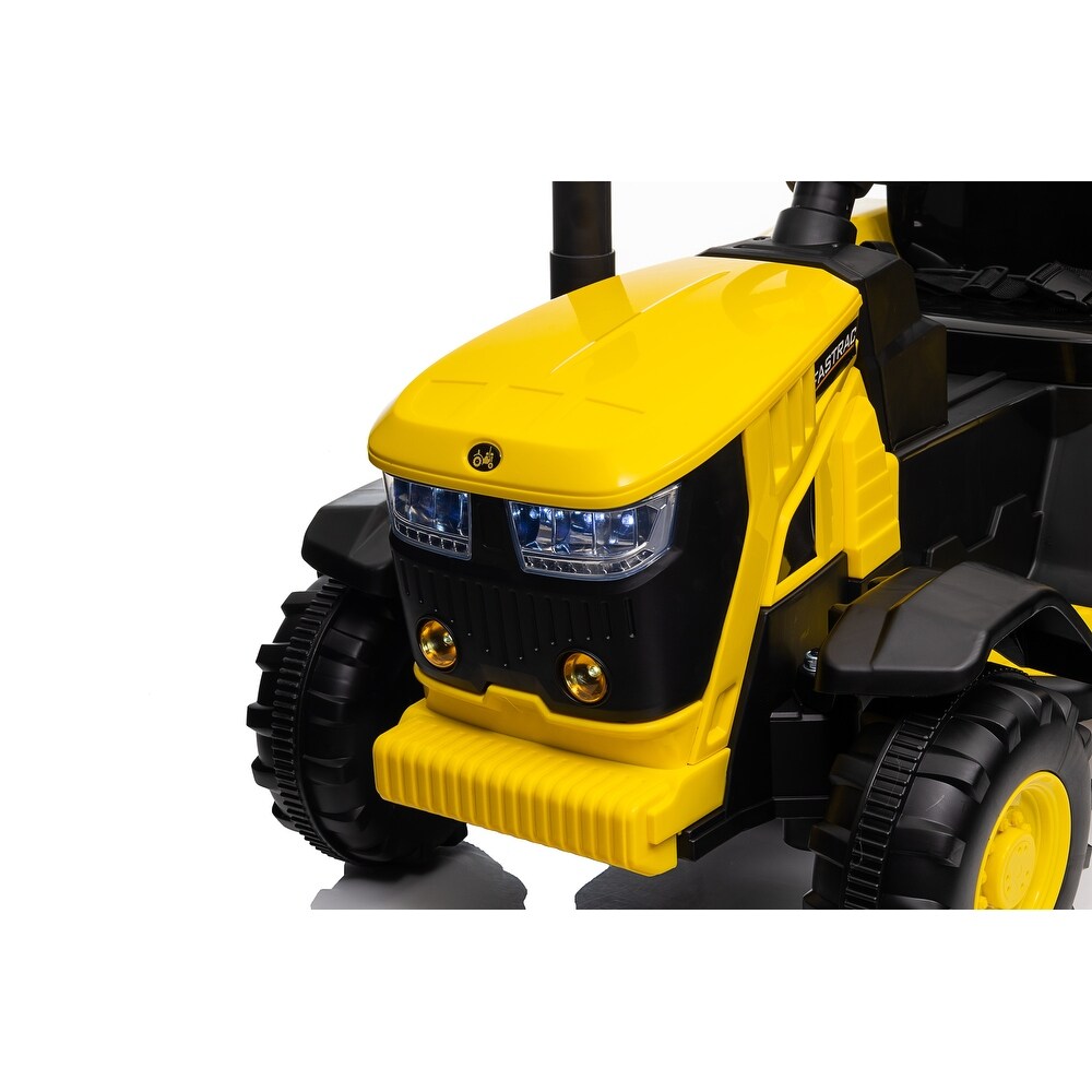 Ride-On Tractor with Detachable Trailer 12V Kids – Electric Farm Vehicle with Remote Control, LED Lights & Music