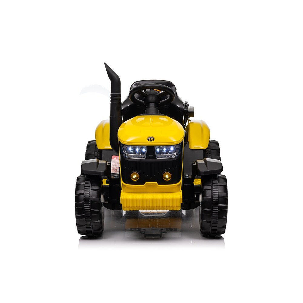Ride-On Tractor with Detachable Trailer 12V Kids – Electric Farm Vehicle with Remote Control, LED Lights & Music