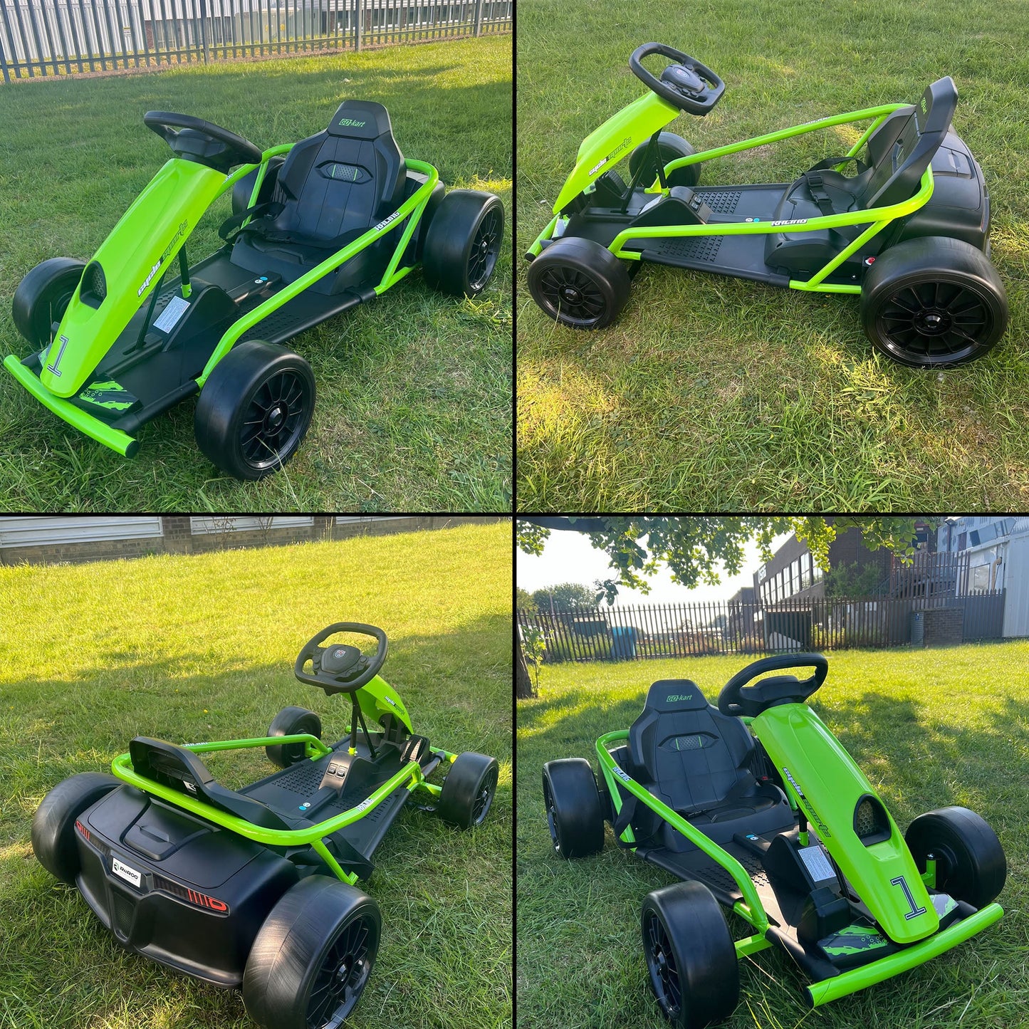 Ride on Go Kart for Teens 24V 2 X 300W Extra Powerful Motors Electric Karts with Slow Start Outdoor Ride on Toy for Kids 8-11Y