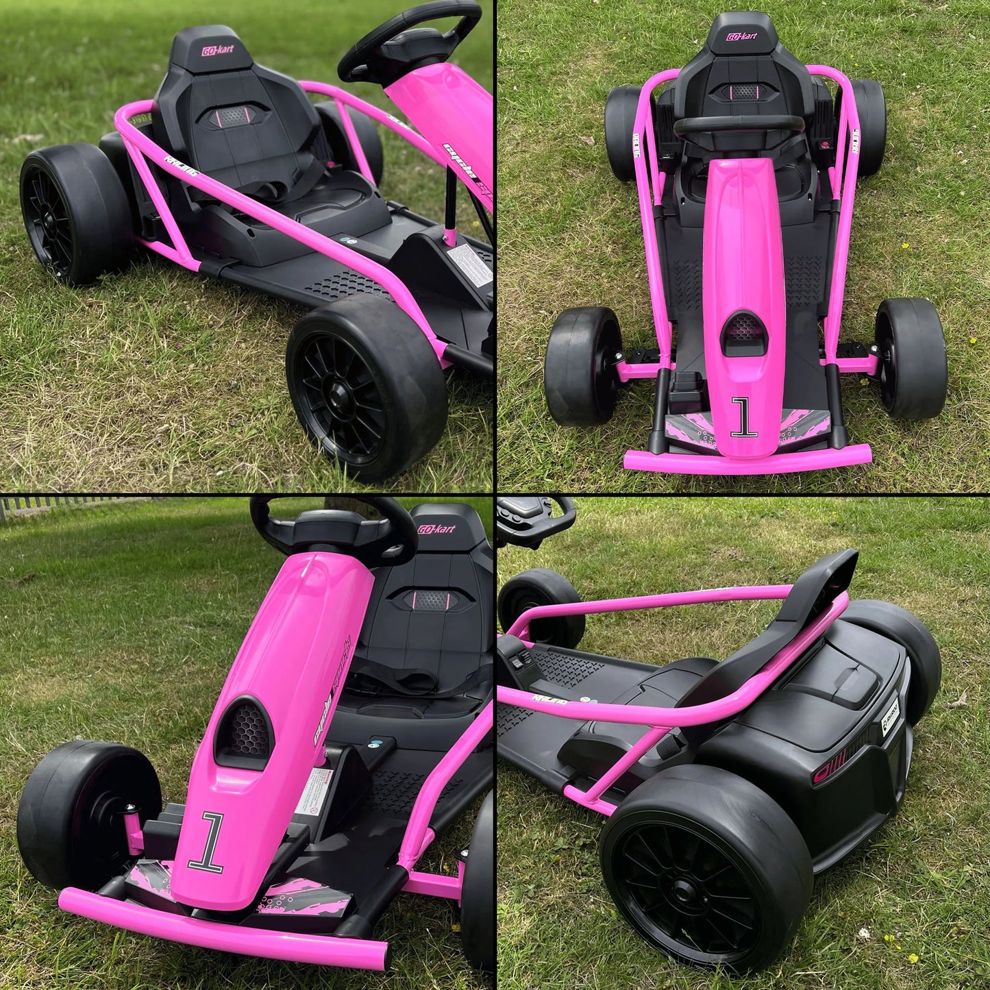 Ride on Go Kart for Teens 24V 2 X 300W Extra Powerful Motors Electric Karts with Slow Start Outdoor Ride on Toy for Kids 8-11Y
