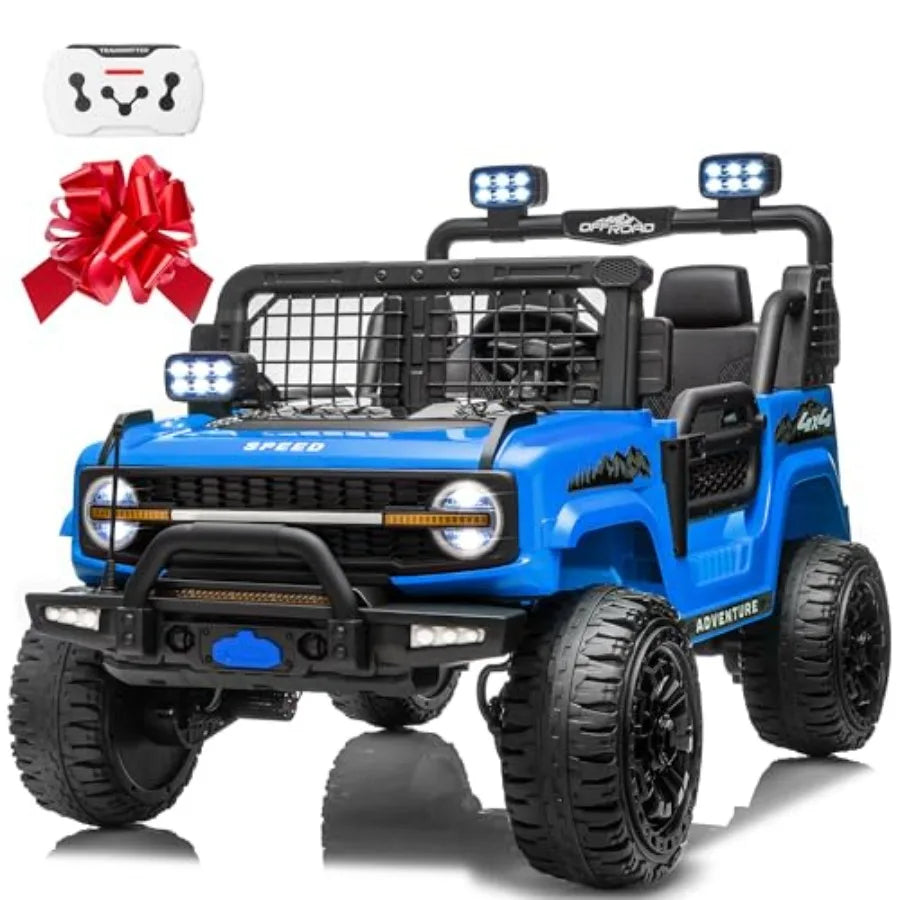 ' Electric Ride-On Car for Outdoor Play, ABS Plastic Body, Red, 24V Dual Battery, Remote Control, 20-Inch Seat, 130 Lbs Capacit