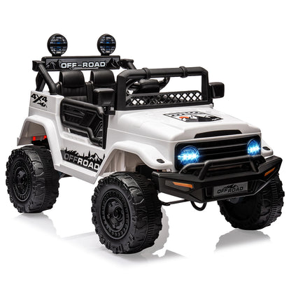 12V Kids Ride on Truck with Remote Control Spring Suspension Bluetooth Connectivity and Led Lights for 3-8Years Birthday Gifts