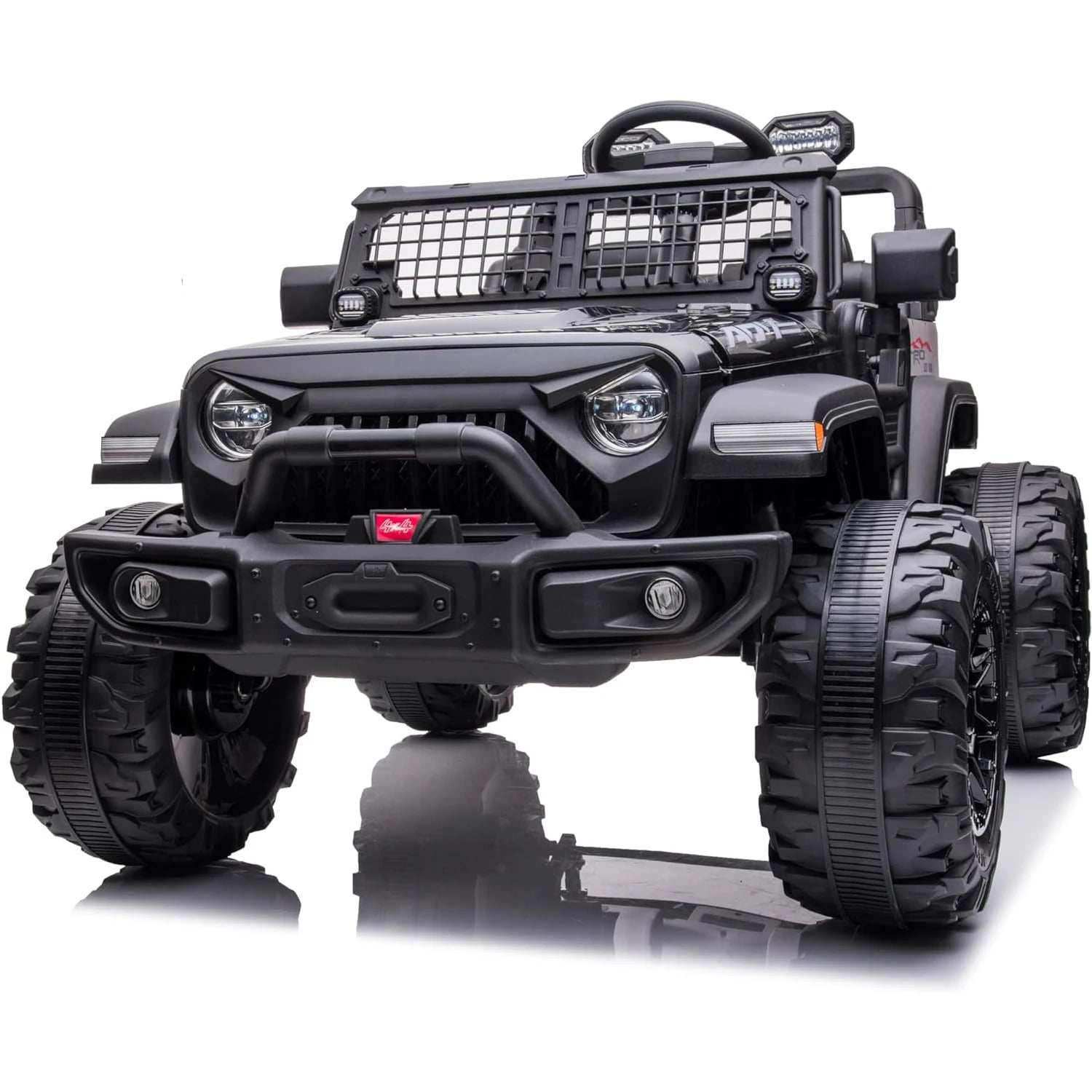 2 Seaters Kids Ride on Truck with Remote Control, 24V 9Ah 20" Large Seat 15.5" Wheels,Electric Riding Car with Led Light Music