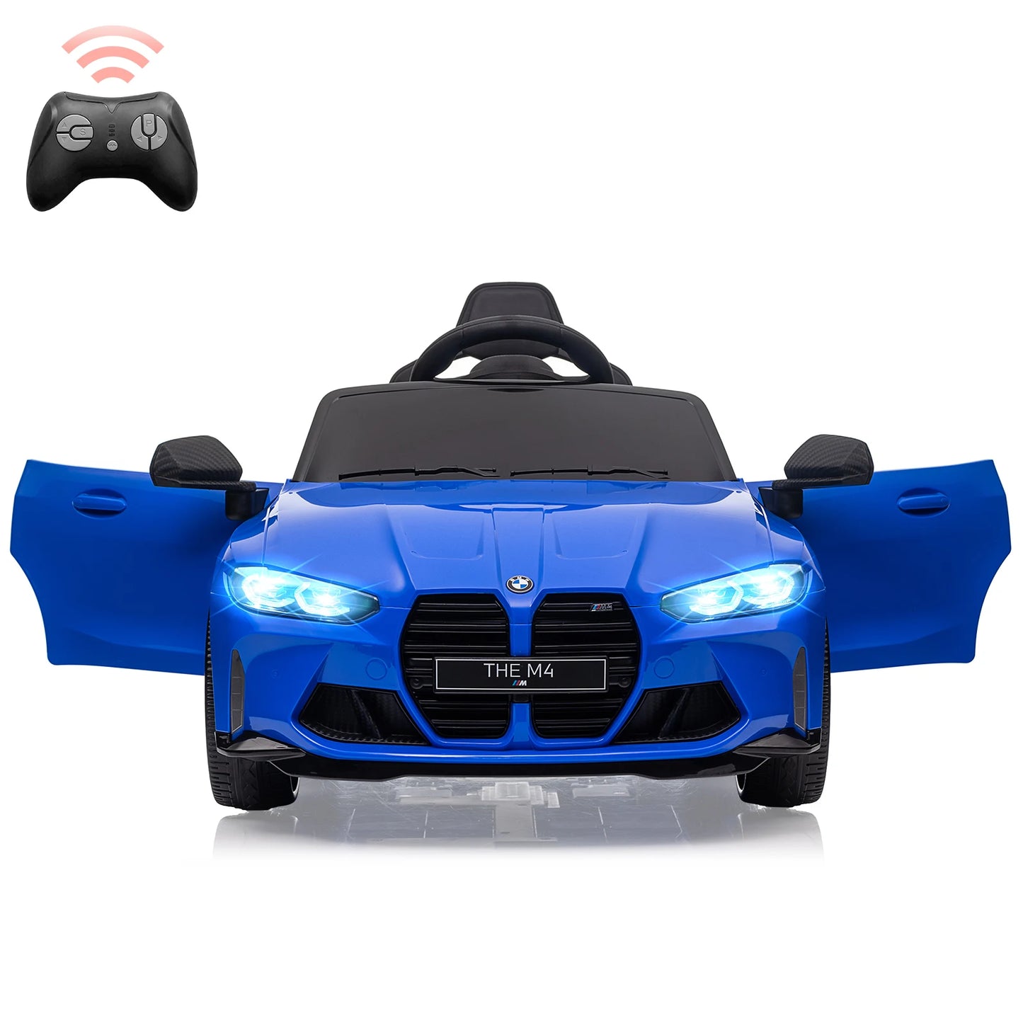 12V Electric Ride on Car W/Rc,Licensed by BMW M4 Toddler Toy Vehicle for Kid with Suspension System,3 Speeds,Bluetooth,Led Light