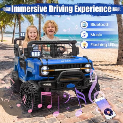 ' Electric Ride-On Car for Outdoor Play, ABS Plastic Body, Red, 24V Dual Battery, Remote Control, 20-Inch Seat, 130 Lbs Capacit