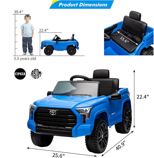 Electric Car for Kids Ride on Toys 12V Electric Truck Off-Road Kids Pickup Car with Remote Control LED Headlights 3 Speeds