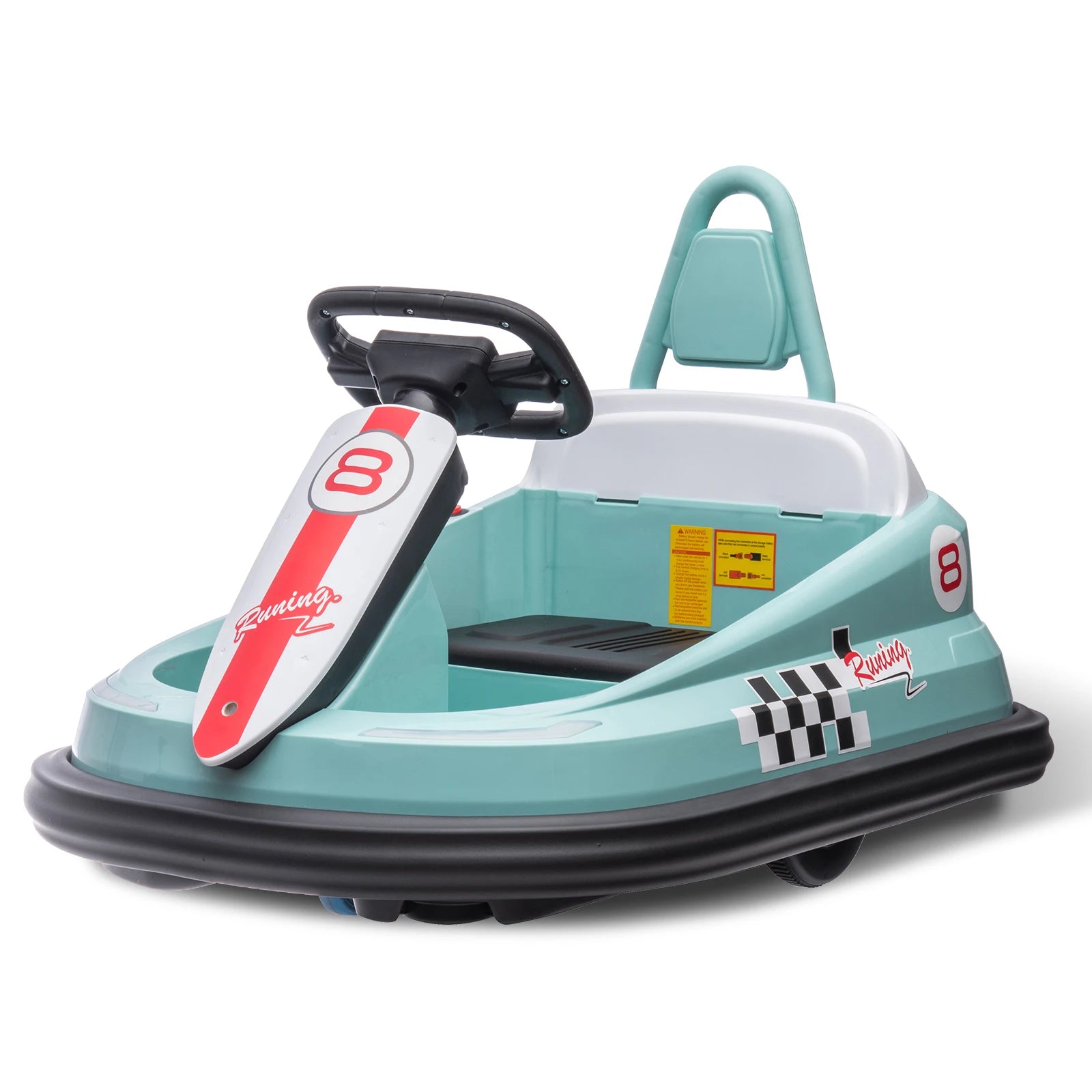 Bumper Car for Toddlers 6V Electric Ride on Toys for Kids 1.9 MPH Max Speed Steering Wheel 360 Degree Spin 2-Speeds Lights Music