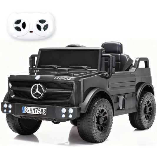 12V Mercedes-Benz Unimog Ride-On Car for Kids | Remote Control, LED Lights, Music Player & Safety Belt – Perfect Gift for Ages 3