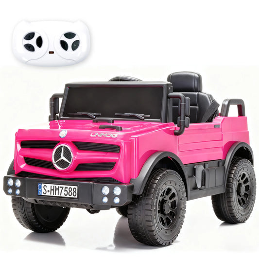 12V Mercedes-Benz Unimog Ride-On Car for Kids | Remote Control, LED Lights, Music Player & Safety Belt – Perfect Gift for Ages 3