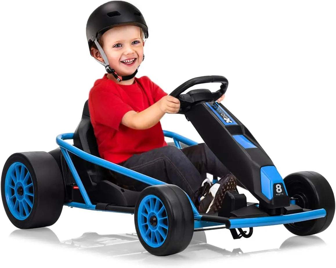 24V 9Ah Kids Ride on Go Kart Toy,High Speed 8.1MPH Drifting Car with 2X300W Motors Full Metal Frame,Music,For Kids 86-12 Years