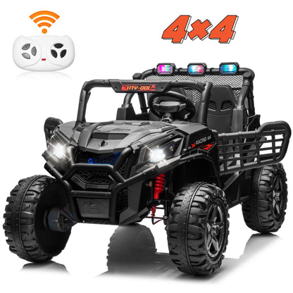 24V XL 2 Seater Ride on Toys Car for Girls, 2WD/4WD Switchable Off-Road UTV W/Long-Endurance Battery Power, 3-Speed Remote Contr