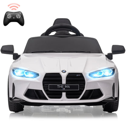 12V Electric Ride on Car W/Rc,Licensed by BMW M4 Toddler Toy Vehicle for Kid with Suspension System,3 Speeds,Bluetooth,Led Light