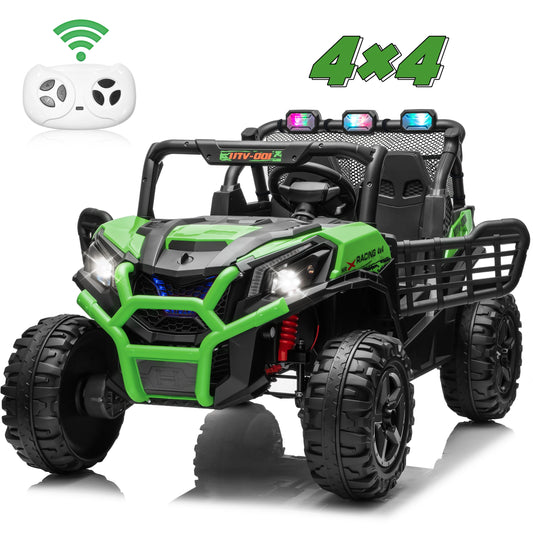 24V XL 2 Seater Ride on Toys Car for Girls, 2WD/4WD Switchable Off-Road UTV W/Long-Endurance Battery Power, 3-Speed Remote Contr