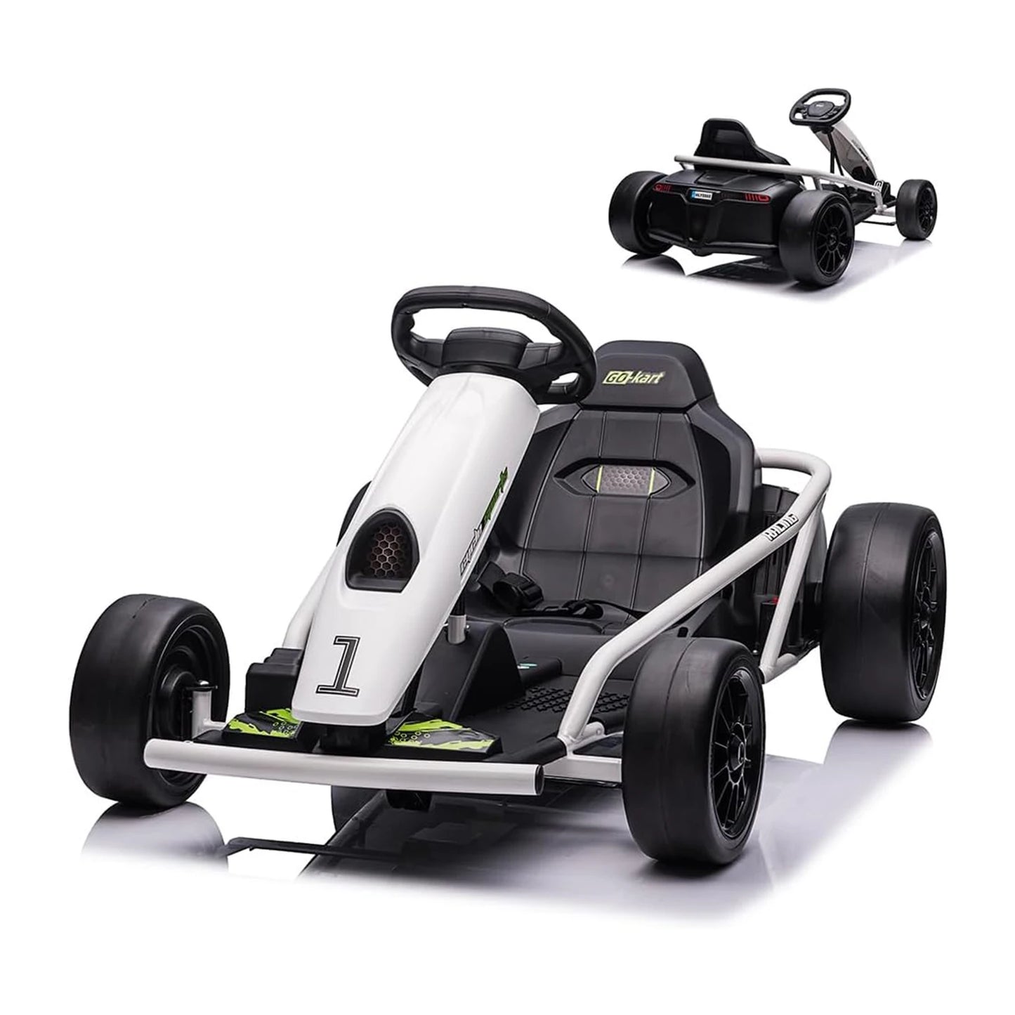 Ride on Go Kart for Teens 24V 2 X 300W Extra Powerful Motors Electric Karts with Slow Start Outdoor Ride on Toy for Kids 8-11Y