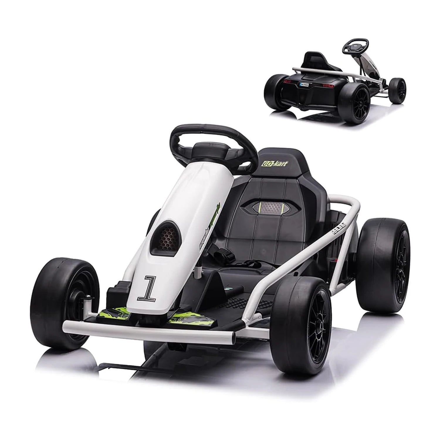 Ride on Go Kart for Teens 24V 2 X 300W Extra Powerful Motors Electric Karts with Slow Start Outdoor Ride on Toy for Kids 8-11Y
