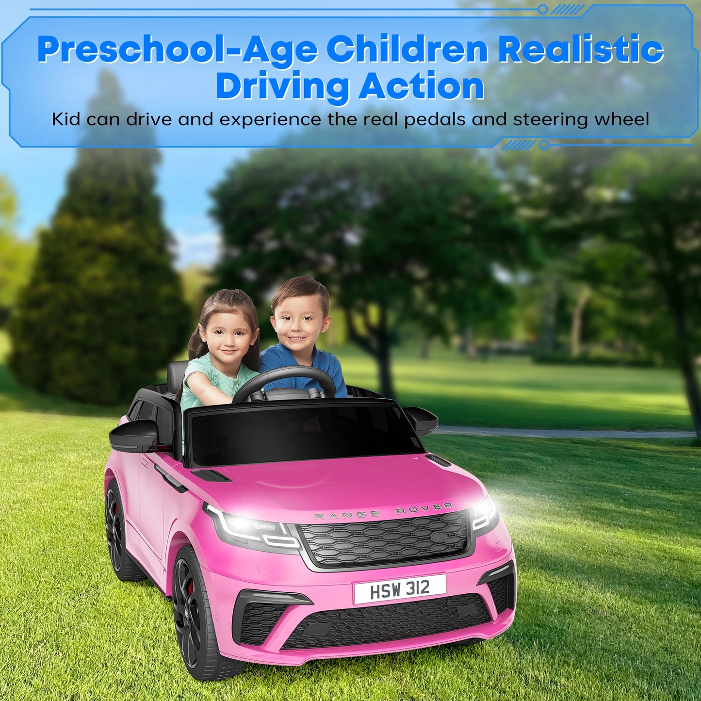 Ride on Cars for Kid 4-8, 12V Ride Electric Car for Kids with Parent Remote Control, MP3 Player, Rocking, Pull Rod