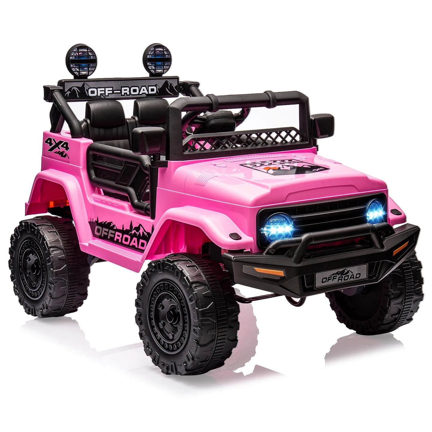 12V Kids Ride on Truck with Remote Control Spring Suspension Bluetooth Connectivity and Led Lights for 3-8Years Birthday Gifts
