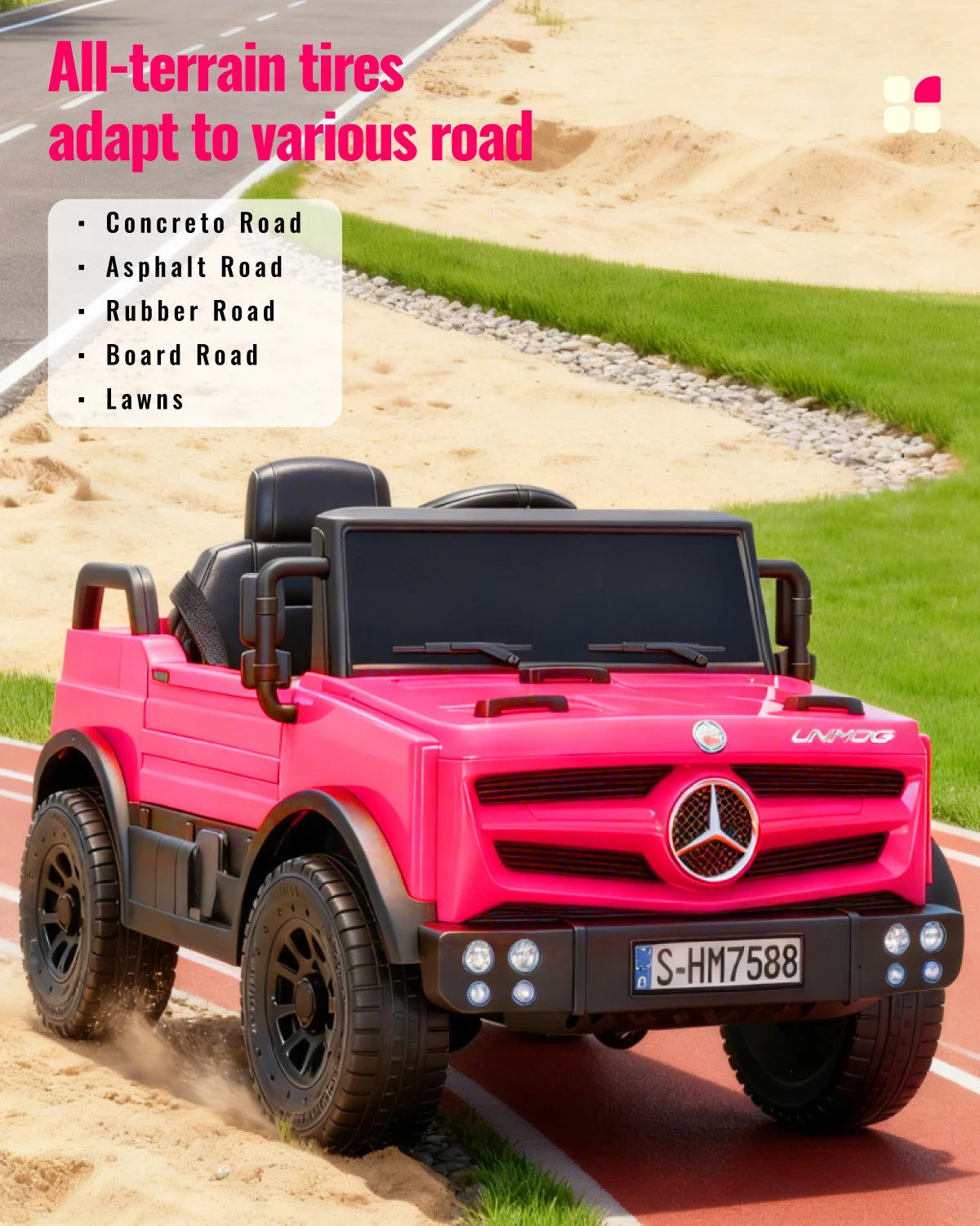 12V Mercedes-Benz Unimog Ride-On Car for Kids | Remote Control, LED Lights, Music Player & Safety Belt – Perfect Gift for Ages 3
