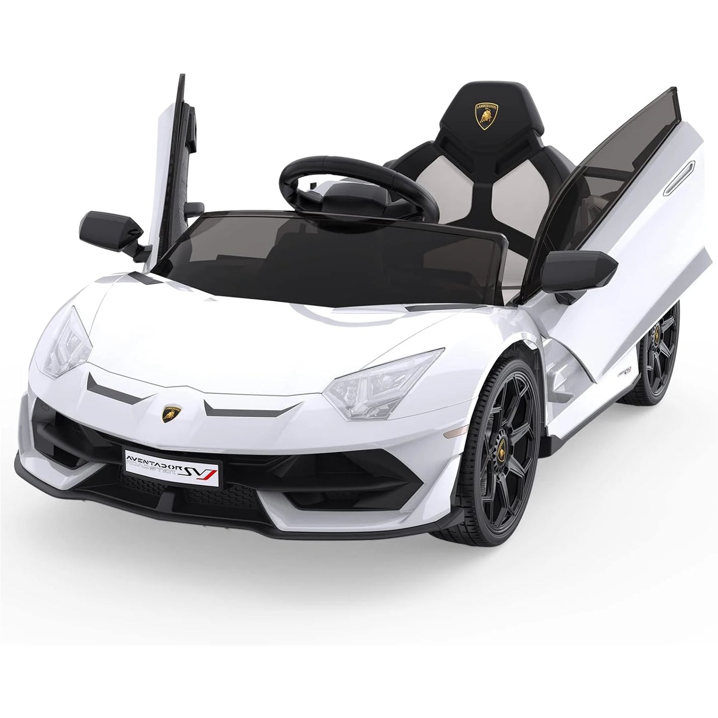 Kids Electric Car 12V Ride on Toys with Parent Remote 2-Speed Modes Engine Sounds & LED Lights Auto Doors for Boys & Girls