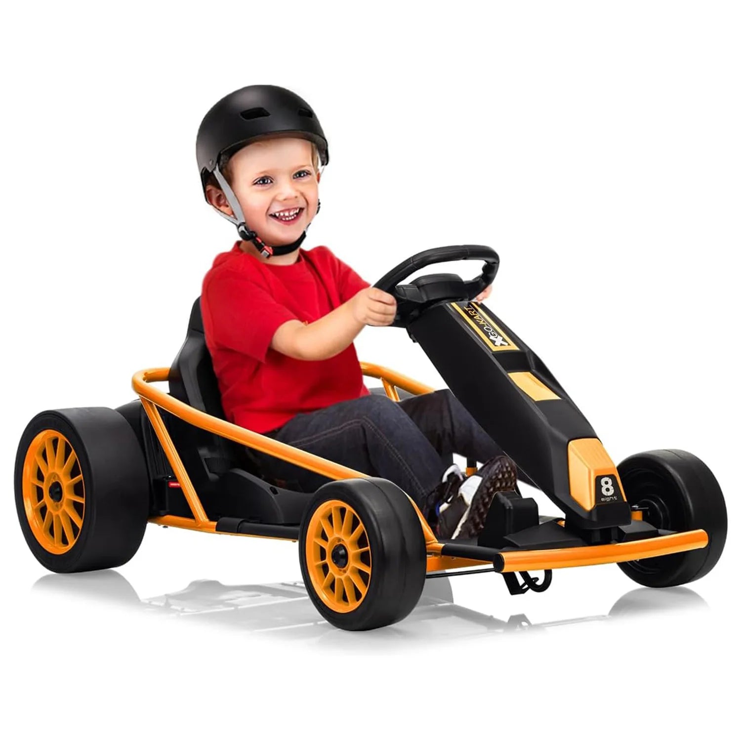 24V 9Ah Kids Ride on Go Kart Toy,High Speed 8.1MPH Drifting Car with 2X300W Motors Full Metal Frame,Music,For Kids 86-12 Years