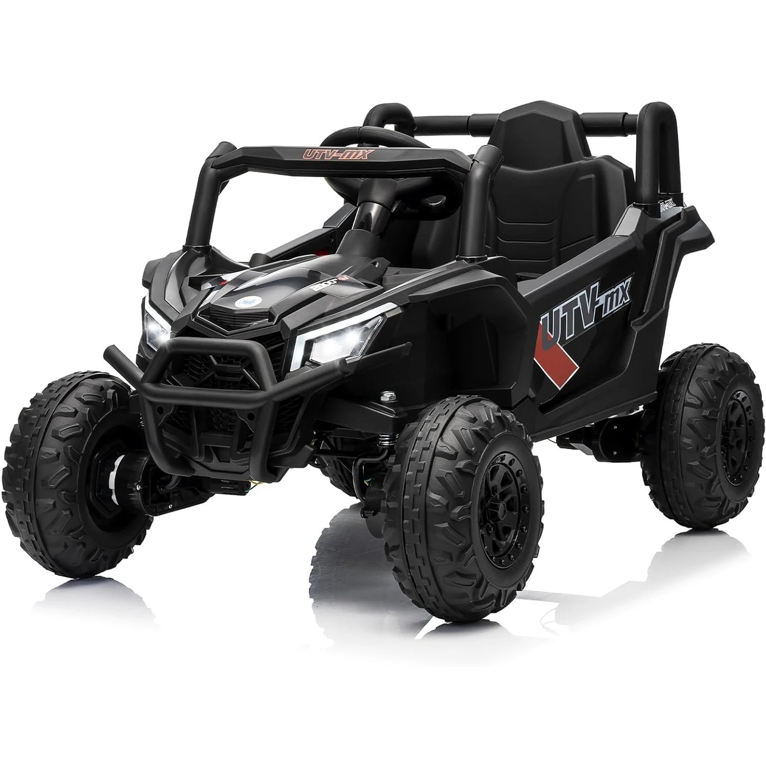 12V Kids Ride on Car,Utv Truck with Remote Control,4Wd/2Wd Switchable,Electric Vehicle with 4 Spring Suspension for Ages 3-8 Y