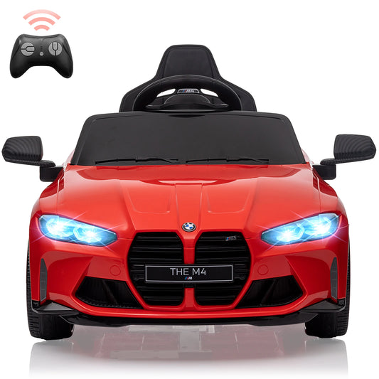 12V Electric Ride on Car W/Rc,Licensed by BMW M4 Toddler Toy Vehicle for Kid with Suspension System,3 Speeds,Bluetooth,Led Light